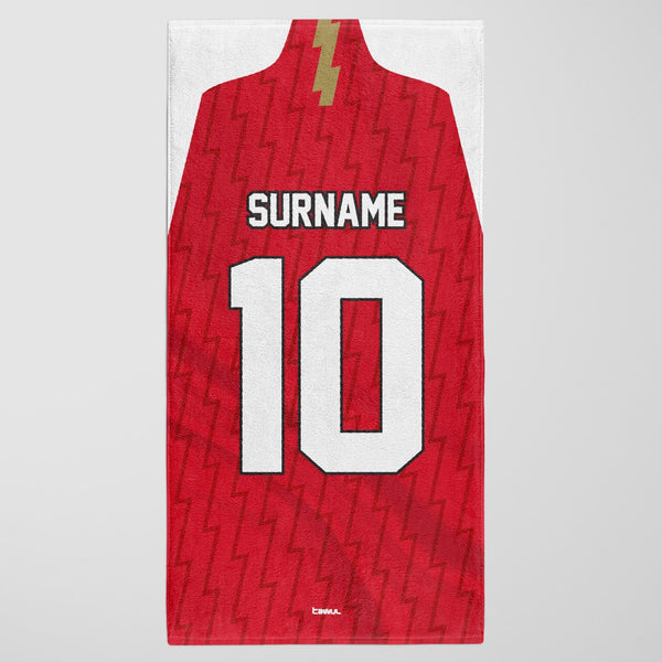 Arsenal FC Personalised Football Shirt Beach Towel - Kids Merch