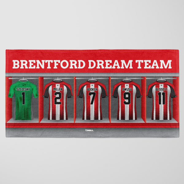 Brentford Personalised Dream Team Beach Towel - Kids Merch