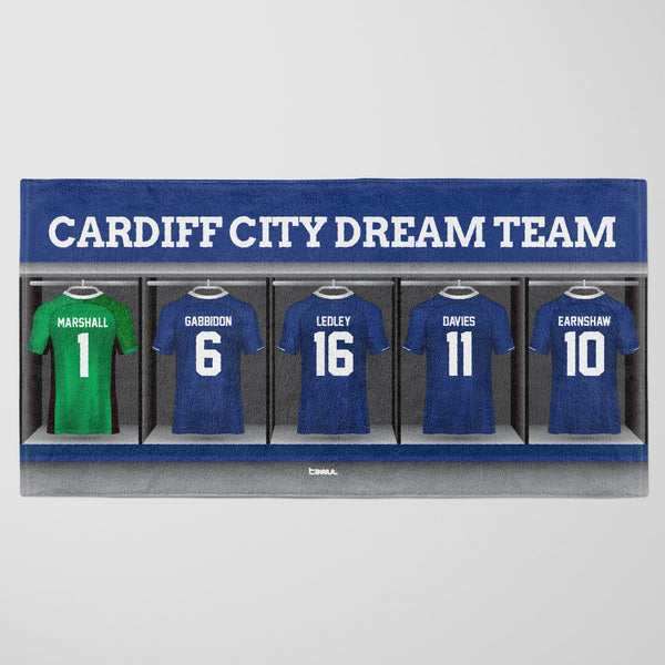 Cardiff City Personalised Dream Team Beach Towel - Kids Merch