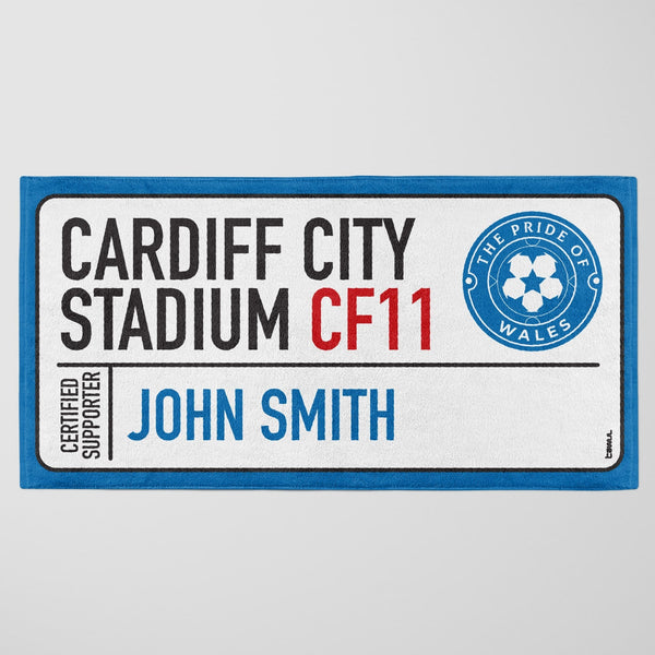 Cardiff City Sign Personalised Beach Towel - Kids Merch