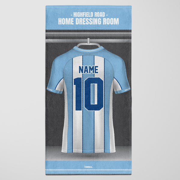 Coventry City Shirt Personalised Beach Towel - Kids Merch