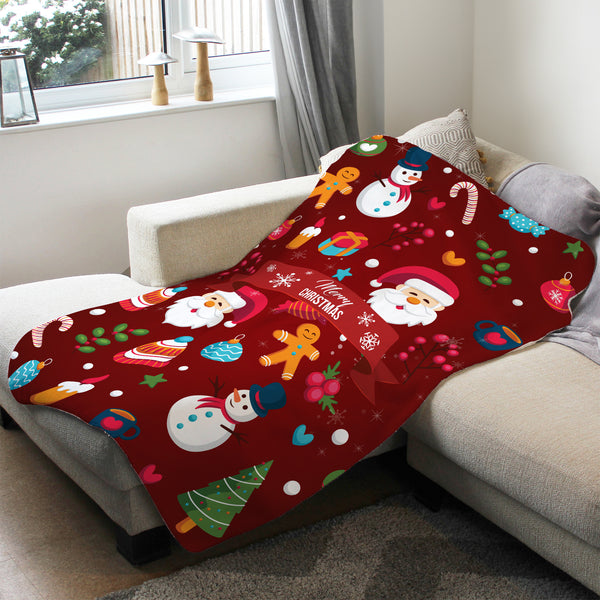 Christmas Collage Fleece Blanket (Medium 100cm x 150cm)