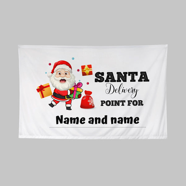 Personalised 'Santa Delivery Point' Flag (60 x 40cm)