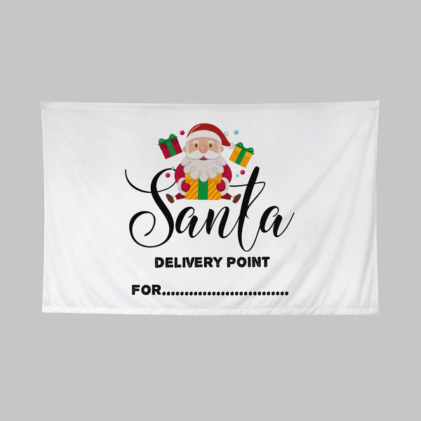 Personalised 'Santa Delivery Point For' Flag (60 x 40cm)