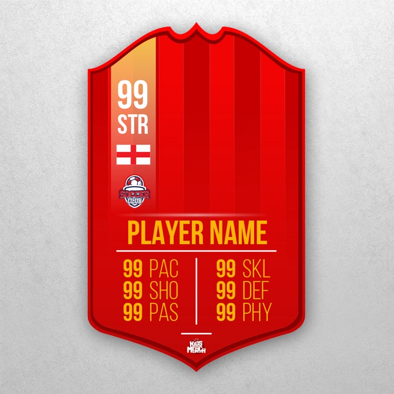 Personalised Red Stripe Football Card – Kids Merch