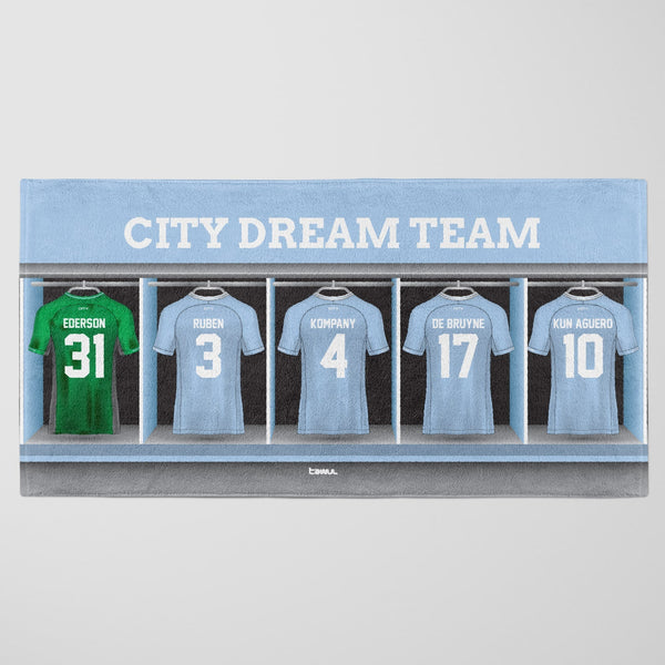 Man City Personalised Dream Team Beach Towel - Kids Merch