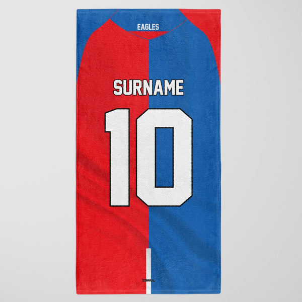 Crystal Palace Personalised Shirt Beach Towel - Kids Merch