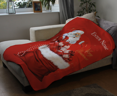 Personalised Father Christmas Fleece Blanket (100cm x 150cm)
