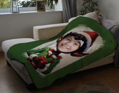 Photo Upload Elf Fleece Blanket (Medium 100cm x 150cm)