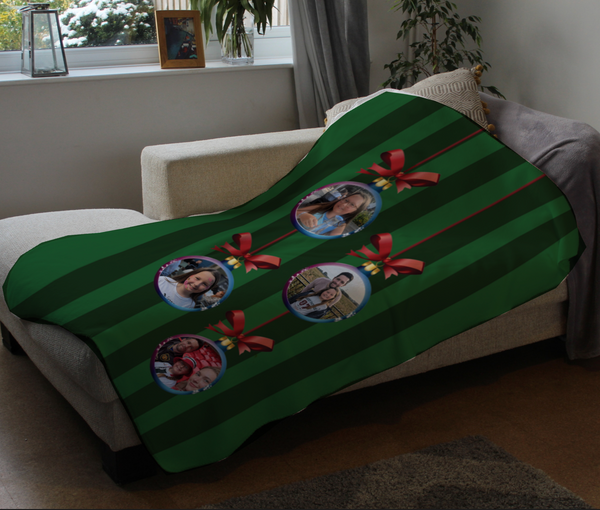 Photo Upload Bauble Fleece Blanket (Medium 100cm x 150cm)