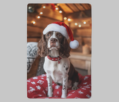 Christmas Springer Spaniel Fleece Blanket (100cm x 150cm)