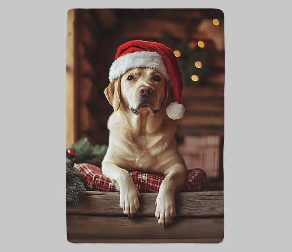 Personalised Christmas Photo Upload Pet Blanket - Santa Paws Edition (Medium 100cm x 150cm) - Kids Merch