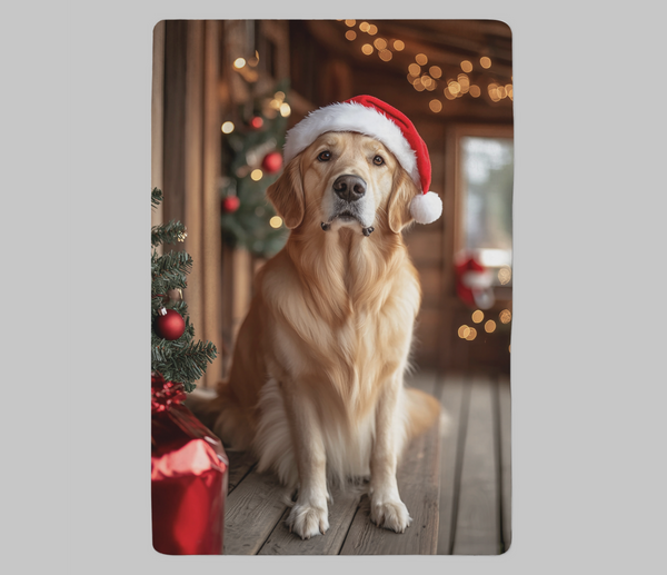 Personalised Christmas Photo Upload Pet Blanket - Santa Paws Edition (Medium 100cm x 150cm) - Kids Merch