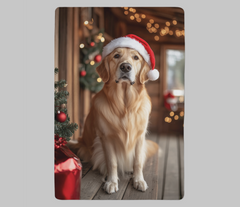 Christmas Golden Retriever Fleece Blanket (100cm x 150cm)
