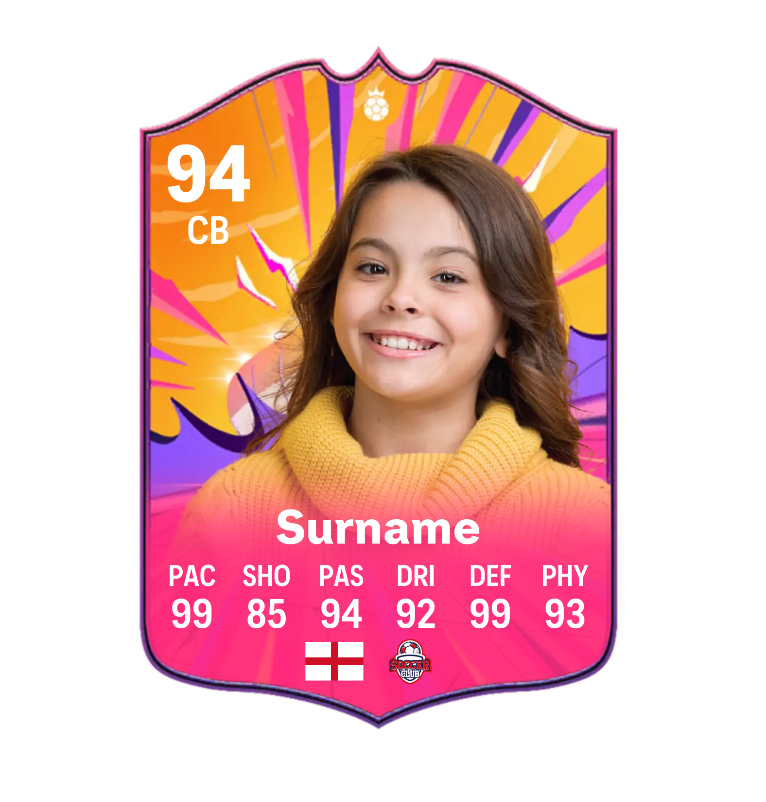 Personalised FC25 Heroes Football Card – Kids Merch