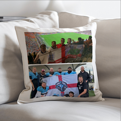 Personalised Horizontal Two Photo Upload Cushion