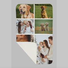 Six Photo Upload Fleece Blanket (100cm x 150cm)