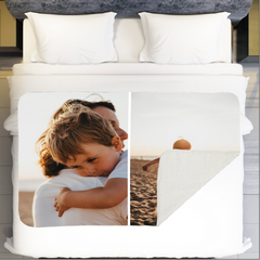 Two Photo Upload Fleece Blanket (Large 200cm x 150cm)