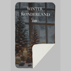 Personalised Winter Wonderland Fleece Blanket (Medium 100cm x 150cm)