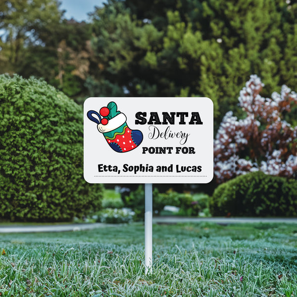 Santa 'Delivery Point' Christmas Sign