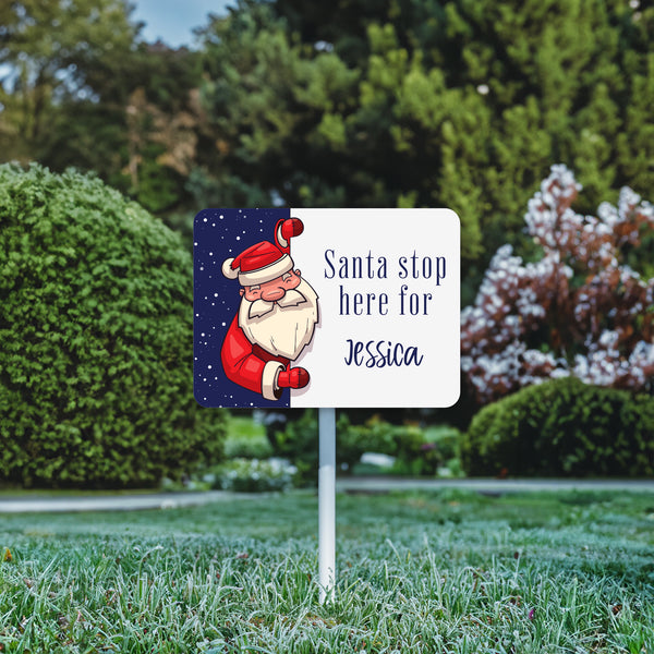 Santa 'Stop Here' Christmas Sign