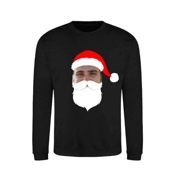 Christmas Photo Upload Santa Jumper - Black