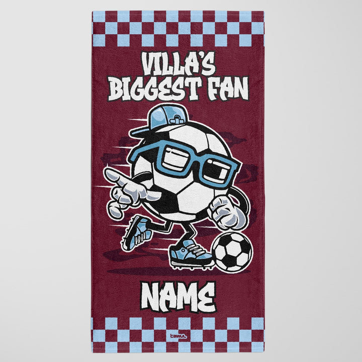 Aston Villa Kids Personalised Beach Towel - Kids Merch