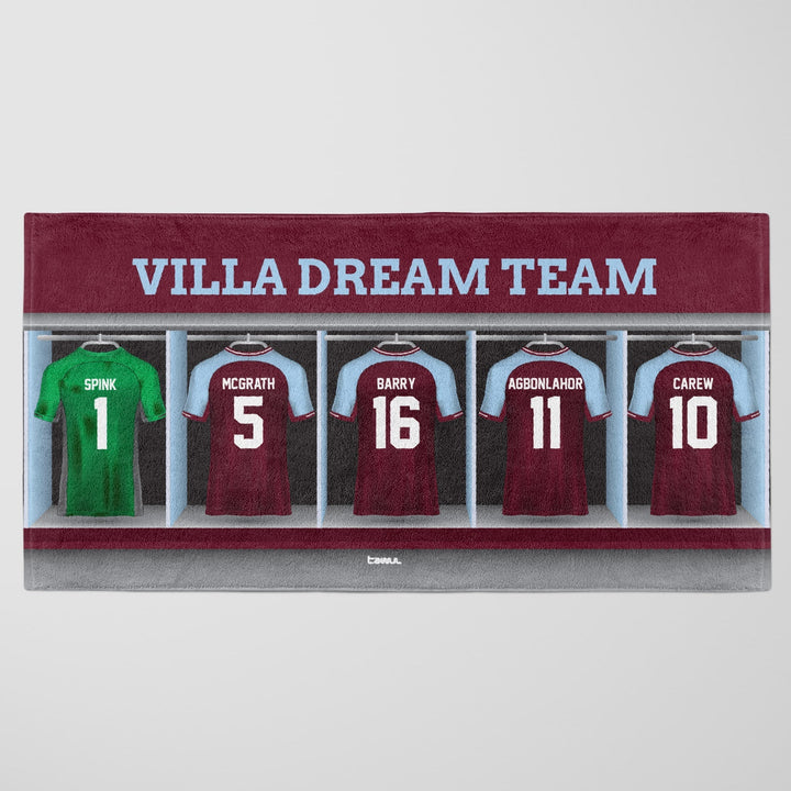 Aston Villa Personalised Dream Team Beach Towel - Kids Merch