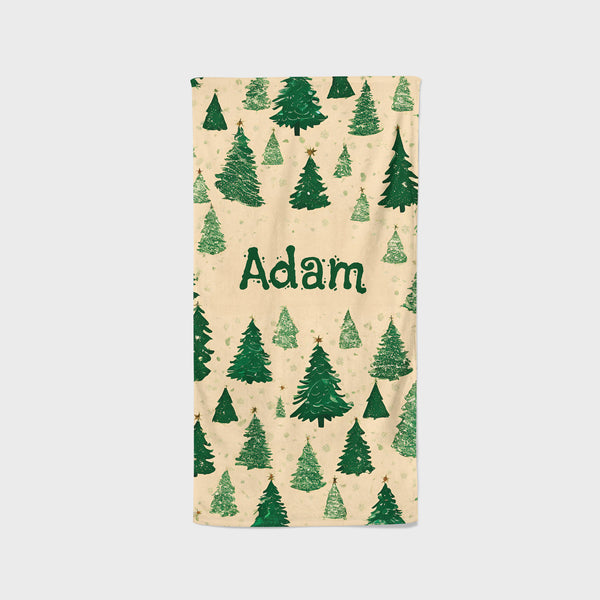 Personalised Festive Christmas Tree Towel 70x140 cm