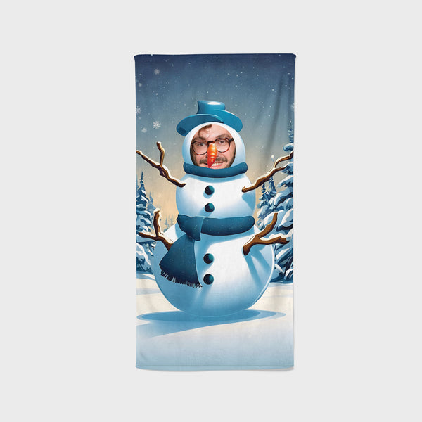 Photo Upload Snowman Christmas Towel 70x140 cm