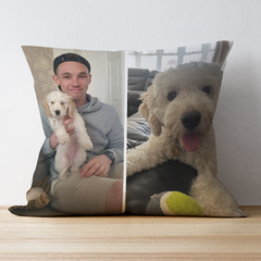 Personalised Pets Full Two Photo Upload Cushion